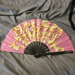 Trixie Mattel Oh Honey Rare Pink and Yellow Folding Fan